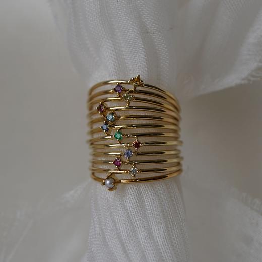 北京仓｜Otiumberg-Birthstone-4月生辰石 9K黄金 钻石 戒指［英国设计师］ 商品图7