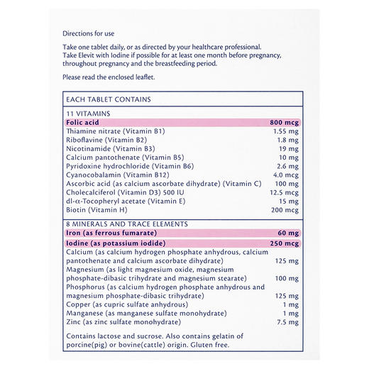澳洲进口elevit爱乐维女性 备孕哺乳期提高受孕率抵抗力复合维生素胶囊孕妇营养素女性备孕叶酸100粒 商品图3
