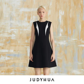 JUDYHUA  毛边分割设计小A裙