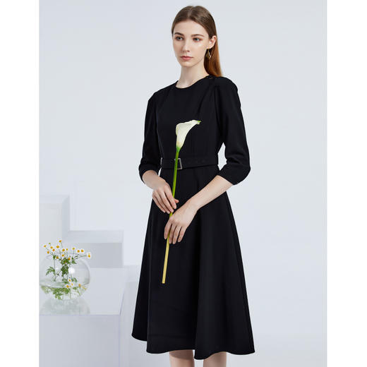 EITIE爱特爱新款束腰七分袖优雅显瘦连衣裙6307036 商品图6