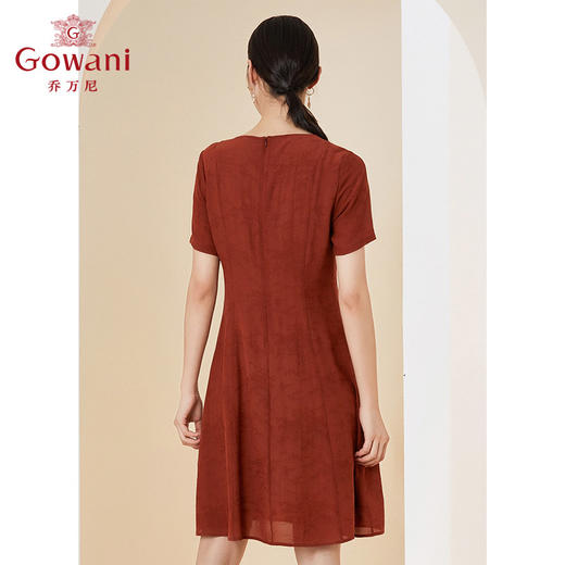 乔万尼真丝桑蚕丝连衣裙高端气质提花收腰裙EI2E787 商品图3