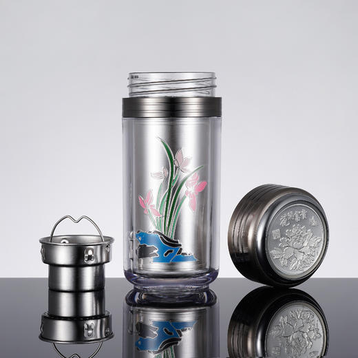 子佩集S999银小彩银杯摆件【DLBJB009】纯银内胆-兰花泡茶杯2106 商品图0