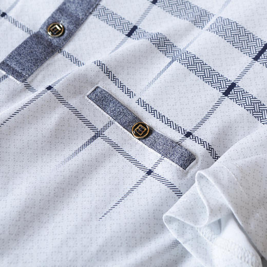 【服饰鞋包】POLO衫男夏季薄款格纹垂感T恤男中青年商务男装XT706 商品图2