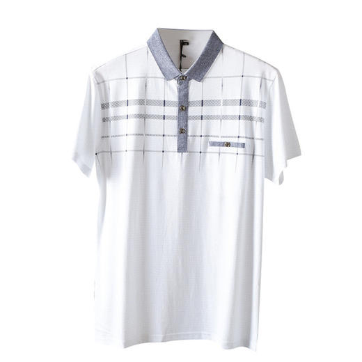 【服饰鞋包】POLO衫男夏季薄款格纹垂感T恤男中青年商务男装XT706 商品图4