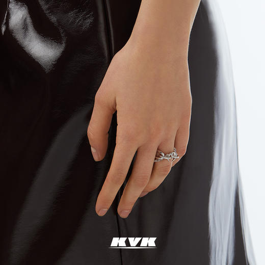 KVK925银环指流动织线戒指小众设计高级感简约戒指女 商品图0