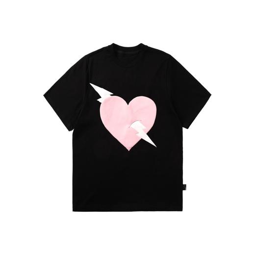 PCLP(PERCLIPS) 闪电爱心潮流印花短袖男国潮牌纯棉宽松半袖t恤男 商品图4