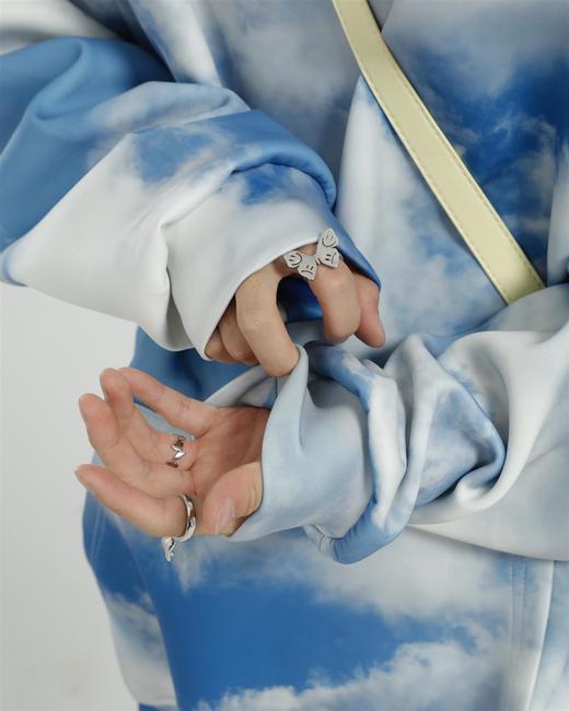 LURS官方原创设计笑脸蝴蝶元素可调节国潮戒指男ins风简约百搭 商品图3