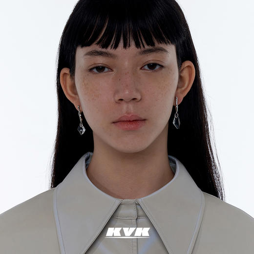 KVK耳环2021年新款潮高级感不对称耳坠女气质长款耳钉女水晶耳饰 商品图0
