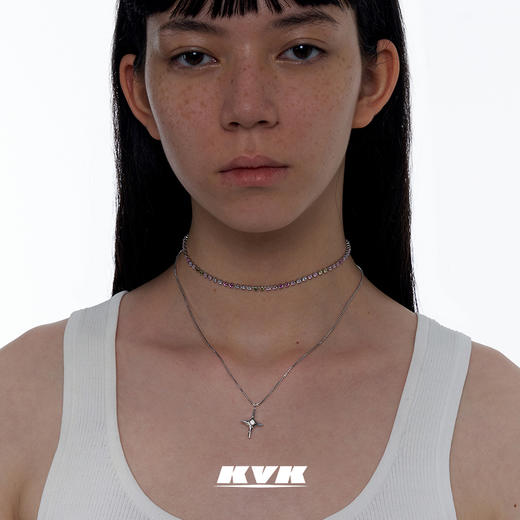 KVK十字架项链女锁骨链2021新款女可调节吊坠饰品高级感简约配饰 商品图1