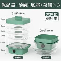 AWSY-GL0021新款家用温度显示饭菜收纳多层透明防尘保温菜罩 商品图6