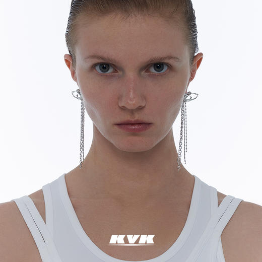 KVK异型丝捕流苏耳环2021年新款潮小众设计高级感长款气质耳环女 商品图0