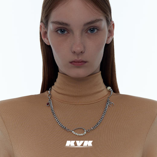 KVK2021新款白玉拼接可拆卸宝石组合项链女生配饰原创设计礼物 商品图2