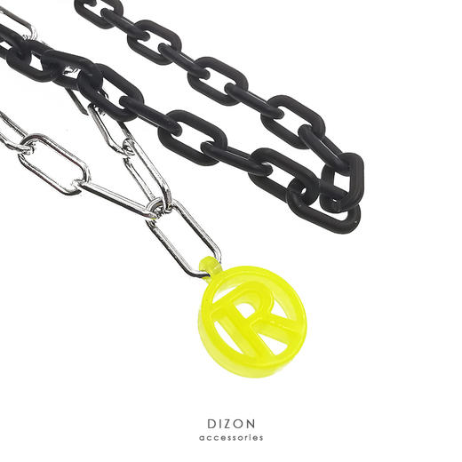 Dizon小众设计 双层锁链式渐变双色工业轻机能短项链 钛钢不褪色 商品图2