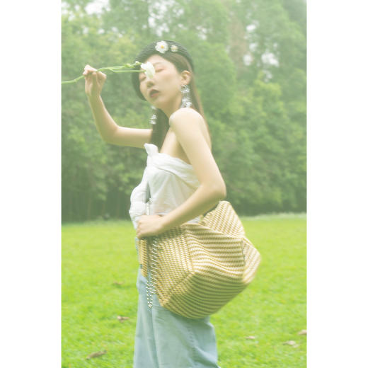 〖HIDDENNOTES〗原创斜挎单肩包  学生小众不撞款ins黄色编织大包 商品图0