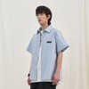 PCLP(PERCLIPS) 烫唛短袖衬衫 国潮牌休闲宽松纯色白色半袖衬衣男 商品缩略图2