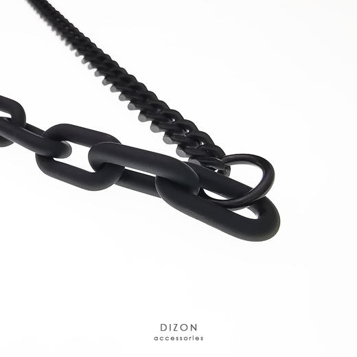 DIZON 哑黑高街机能风金属安全扣短项链 夸张质感模式潮流女锁骨 商品图3