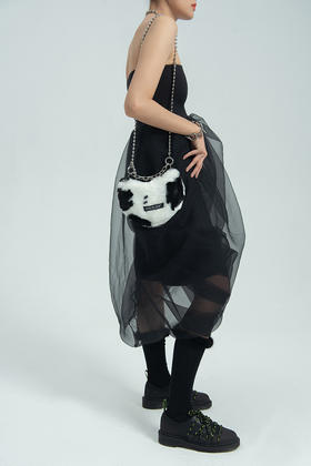 〖HIDDENNOTES〗动物纹 黑白奶牛纹单肩腋下包 斜挎链条包手机包