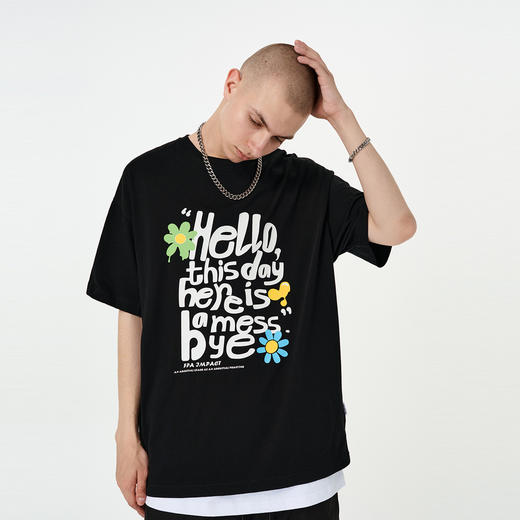 FPA(VENGETICE) 爱心雏菊字母印花T恤 国潮牌夏季潮流宽松情侣款T 商品图1