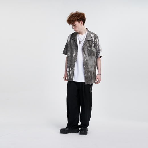 FPA(VENGETICE)重水洗口袋短袖衬衫 街头工装男女国潮牌半袖衬衣 商品图3