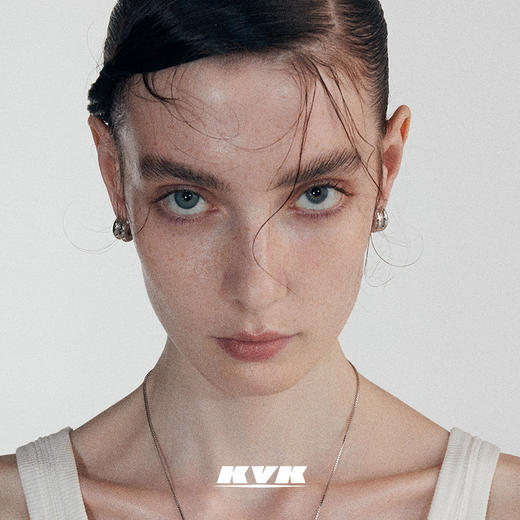 KVK双环双色925银耳环高级感原创小众设计简约个性耳钉女耳饰轻奢 商品图3