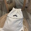 〖HIDDE NN OTES〗原创抽绳包 抽口双肩包学生书包白色帆布抽绳包 商品缩略图3