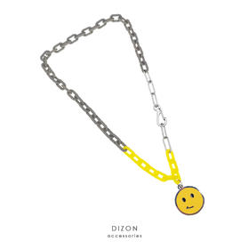 Dizon渐变多层笑脸项链 轻机能工业锁链式短链 不褪色asap rocky