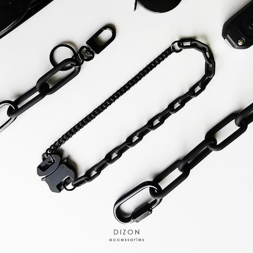 DIZON 哑黑高街机能风金属安全扣短项链 夸张质感模式潮流女锁骨 商品图2