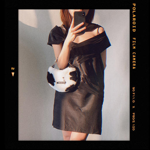 〖HIDDENNOTES〗动物纹 黑白奶牛纹单肩腋下包 斜挎链条包手机包 商品图3