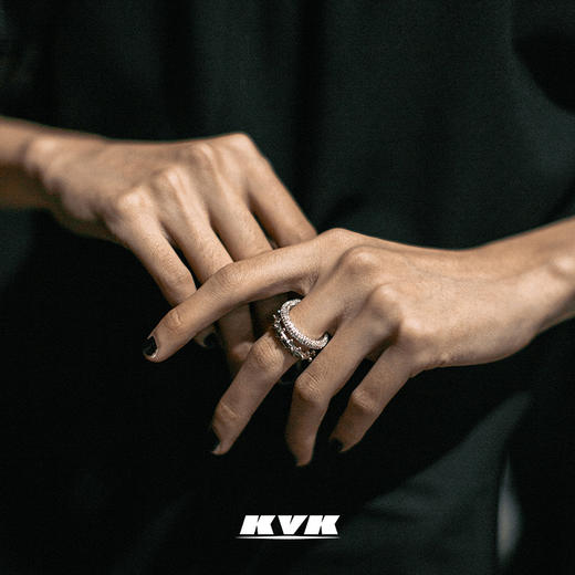 KVK网红戒指925银时尚个性2021新款ins潮指环女组合原创轻奢配饰 商品图1