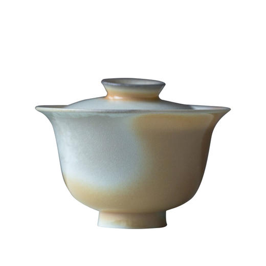 茶香记 岳超柴烧手作圆肚盖碗120ml清欢自然落灰茶具随机之美圆润 商品图4