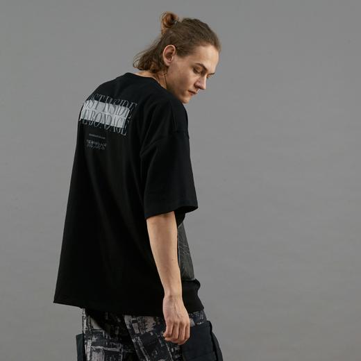 PCLP(PERCLIPS) 贴布破坏印花短袖 T恤TEE宽松国潮图案男潮流 商品图3