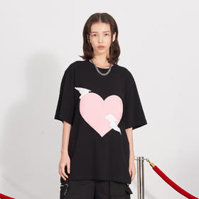 PCLP(PERCLIPS) 闪电爱心潮流印花短袖男国潮牌纯棉宽松半袖t恤男
