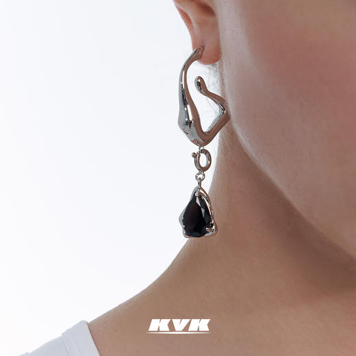 KVK2021年新款潮毒液宝石耳环长款气质简约高级感小众设计耳环女 商品图3