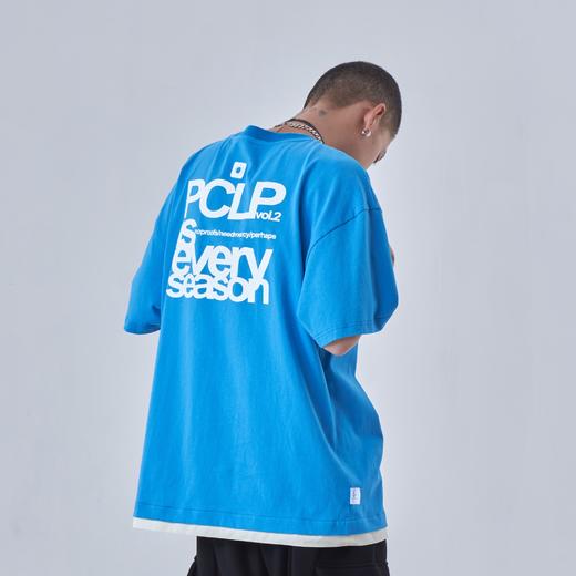 PCLP(PERCLIPS) 短袖t恤男纯棉夏季国潮牌圆领印花港风宽松半截袖 商品图3