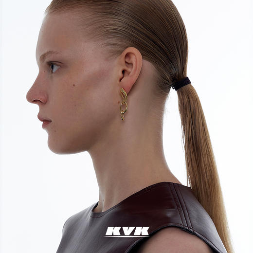 KVK耳环2021年新款潮高级感耳针女冷淡风简约耳饰防过敏时尚耳坠 商品图2