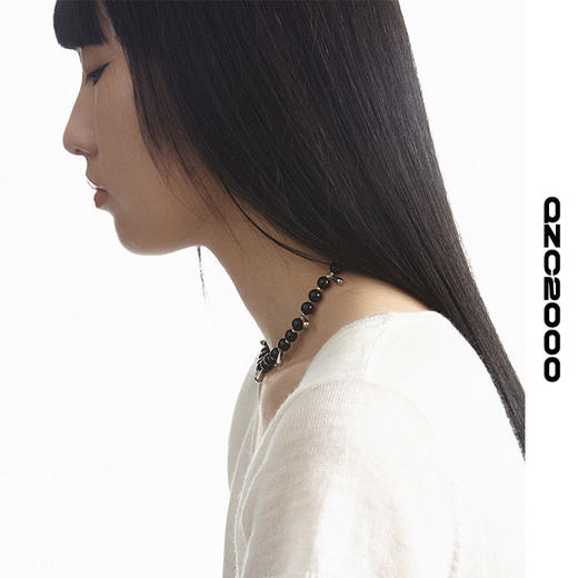 QZC2000 朋克暗黑风梦幻珍珠铆钉吊坠串珠磁铁吸扣项链男女同款 商品图4