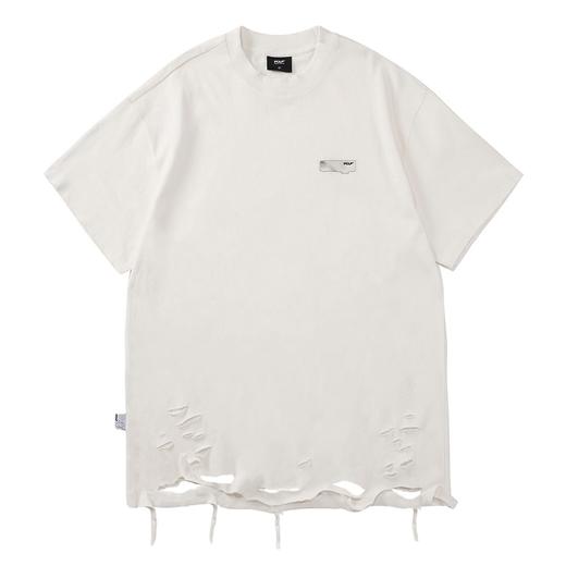 PCLP(PERCLIPS) 割烂破坏烫唛潮流印花短袖男国潮牌宽松半袖t恤男 商品图4