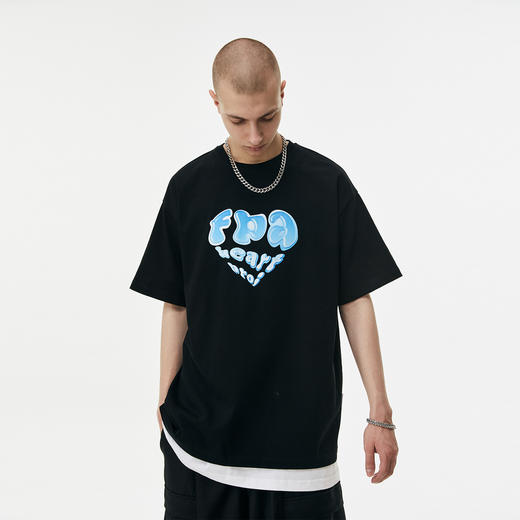 FPA(VENGETICE) 心型主题印花短袖 国潮牌嘻哈宽松休闲T恤情侣男 商品图0
