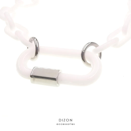 DIZON 纯色夸张项链女 无缝树脂白色项链男  简约锁链式几何个性 商品图1
