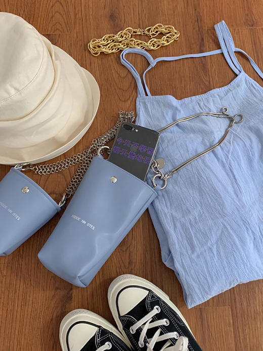 〖HIDDE NN OTES〗原创收纳袋 仿小羊皮牛油果色mini化妆数据线包 商品图2