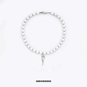 QZC2000 LOGO图腾吊坠梦幻反光珍珠串珠磁铁吸扣项链造型男女饰品