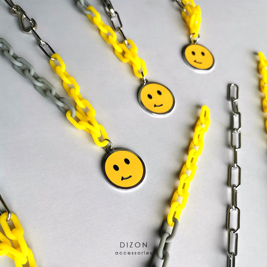 Dizon渐变多层笑脸项链 轻机能工业锁链式短链 不褪色asap rocky 商品图3