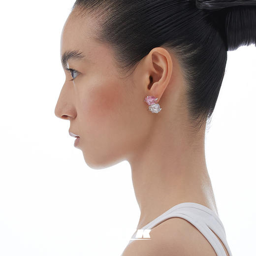 KVK耳钉2021年新款潮桃花晶石潮高级感耳坠女网红耳饰女饰品耳环 商品图2