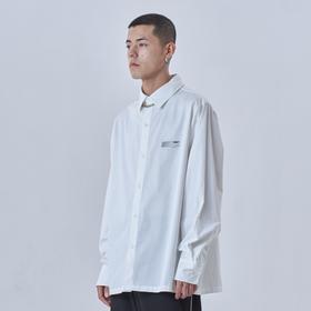 PCLP(PERCLIPS)白色日系衬衫男长袖国潮牌新疆棉休闲内搭打底衬衣