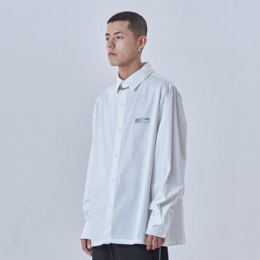 PCLP(PERCLIPS)白色日系衬衫男长袖国潮牌新疆棉休闲内搭打底衬衣 商品图0