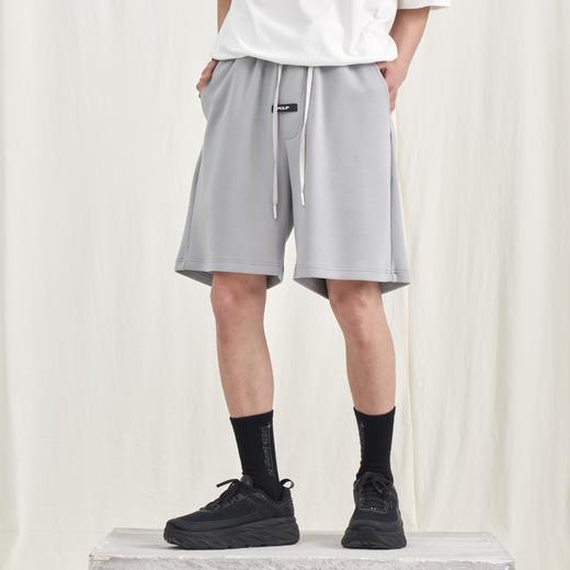 PCLP(PERCLIPS) 胶牌抽绳短裤 国潮牌潮流夏季宽松休闲运动五分裤 商品图2