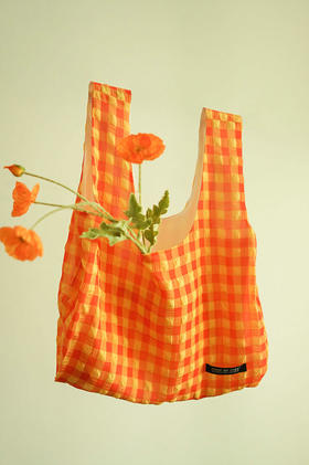 〖HIDDENNOTES〗小众背心包春夏野餐ins格子手提包链条购物环保袋