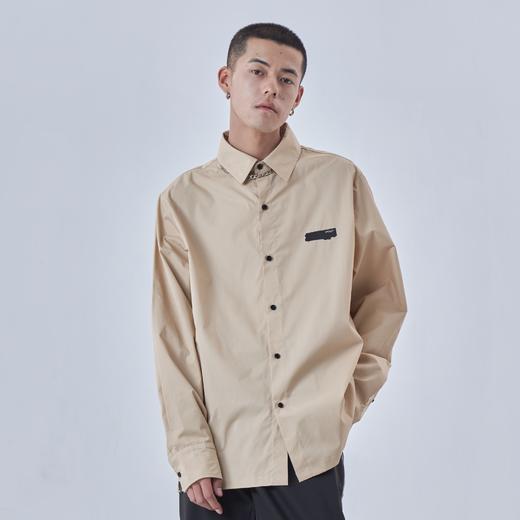 PCLP(PERCLIPS)白色日系衬衫男长袖国潮牌新疆棉休闲内搭打底衬衣 商品图3