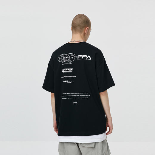 FPA(VENGETICE) 圆领印花短袖国潮牌夏季宽松纯棉黑色半截袖T恤男 商品图1