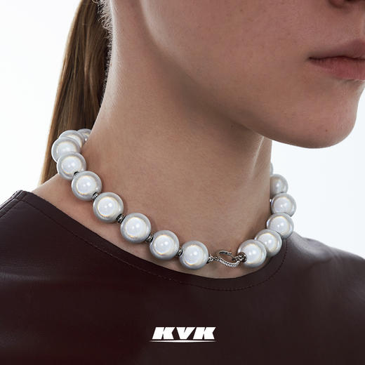 KVK十字架项链女小众设计感2021新款潮串珠简约锁骨链女配饰品 商品图3